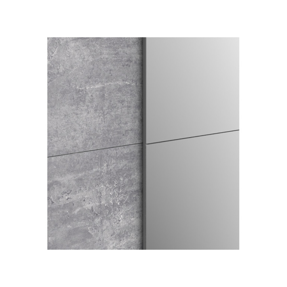 Dressing Armoire 2 portes coulissantes 5 tablettes et 1 miroir - 6 coloris - THAIS