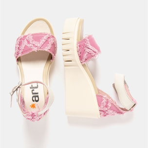 Sandalia de cuña 2085S JEANS PINK-CREAM/ CATANIA color Pink-cream