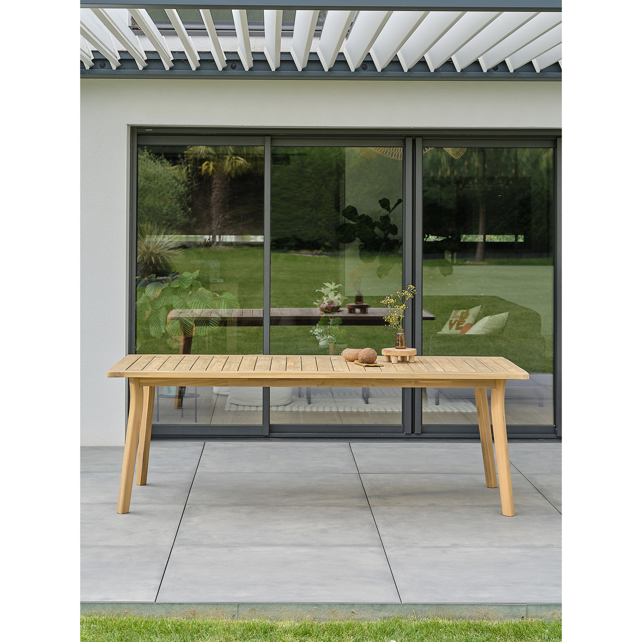 LISO - Table de jardin 8 places - Acacia