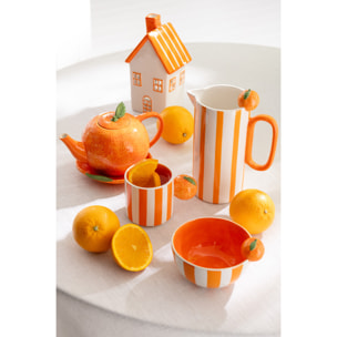 J-Line photophore Maison Dolomite - céramique - orange/rouge - 2 pcs