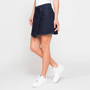 MINIGONNA ASIMMETRICA IN DENIM STRETCH 12oz