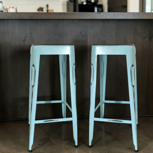 Tabouret de bar bleu (lot de 2) LEEDS