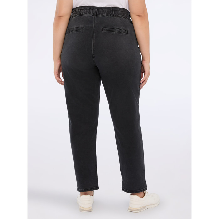 Fiorella Rubino - Jeans balloon lavaggio nero - Nero