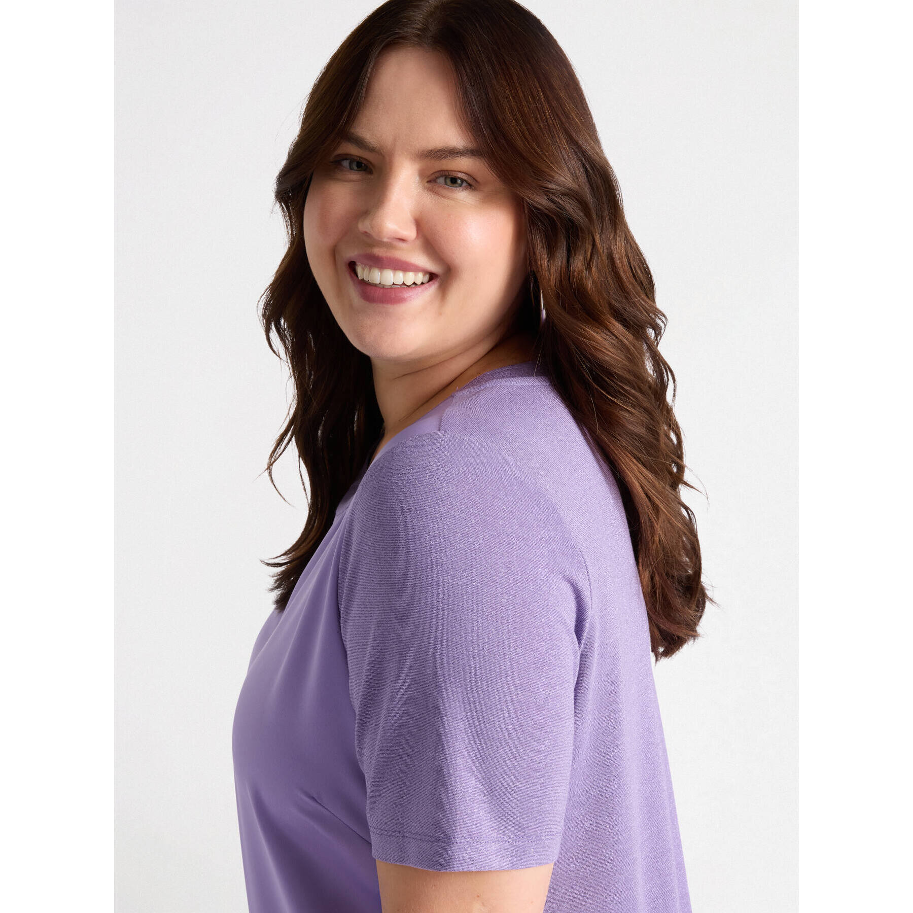 Fiorella Rubino - Camiseta de jersey de satén y lurex - Violeta