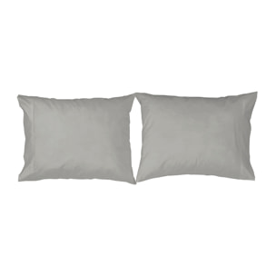 2 Fundas de almohada 100% algodón CASUAL gris. Varios tamaños disponibles