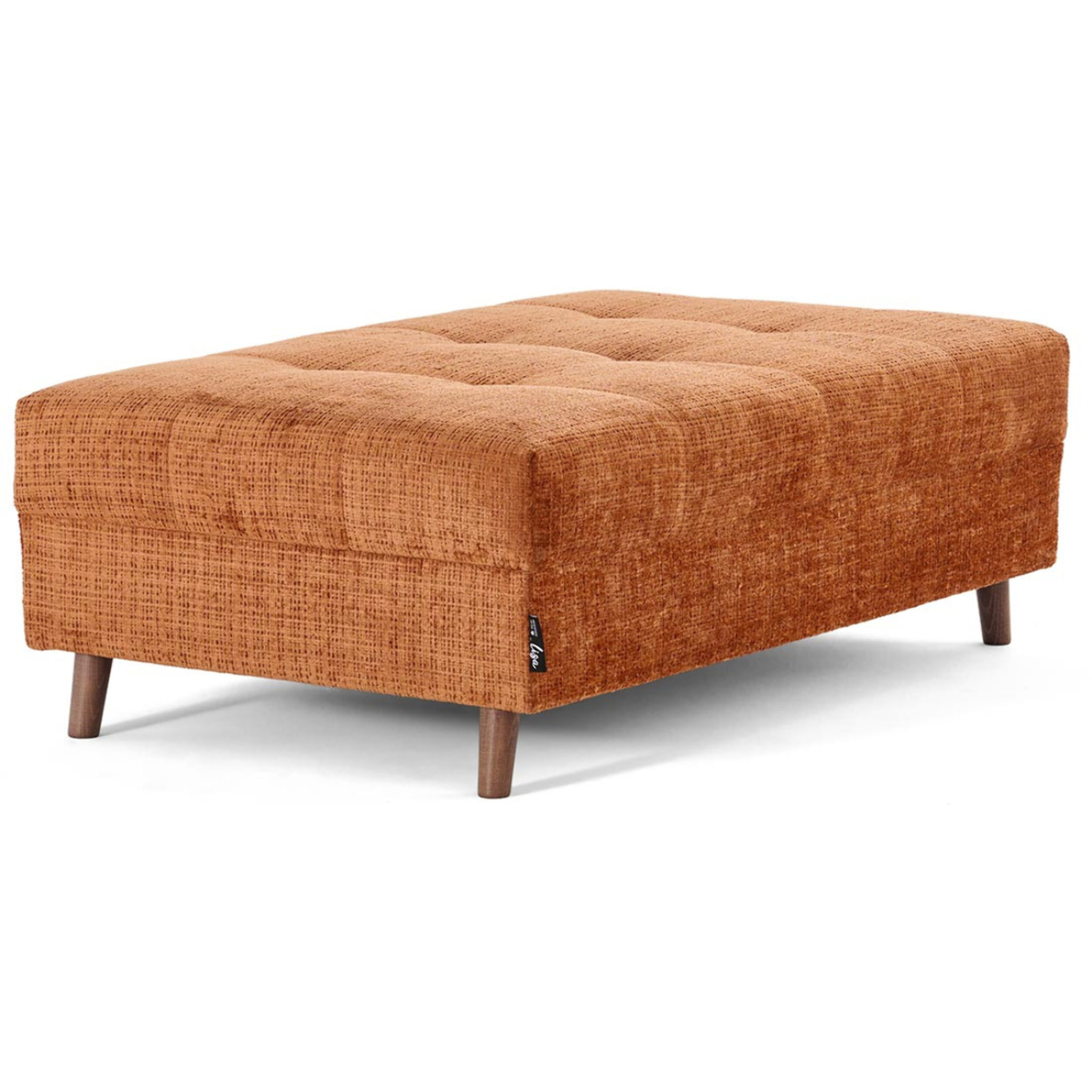 Rune - pouf en velours texturé - Rouille