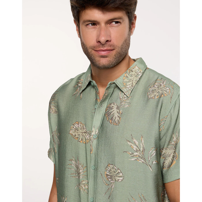 Camisa Manga Corta Caqui - Leavy