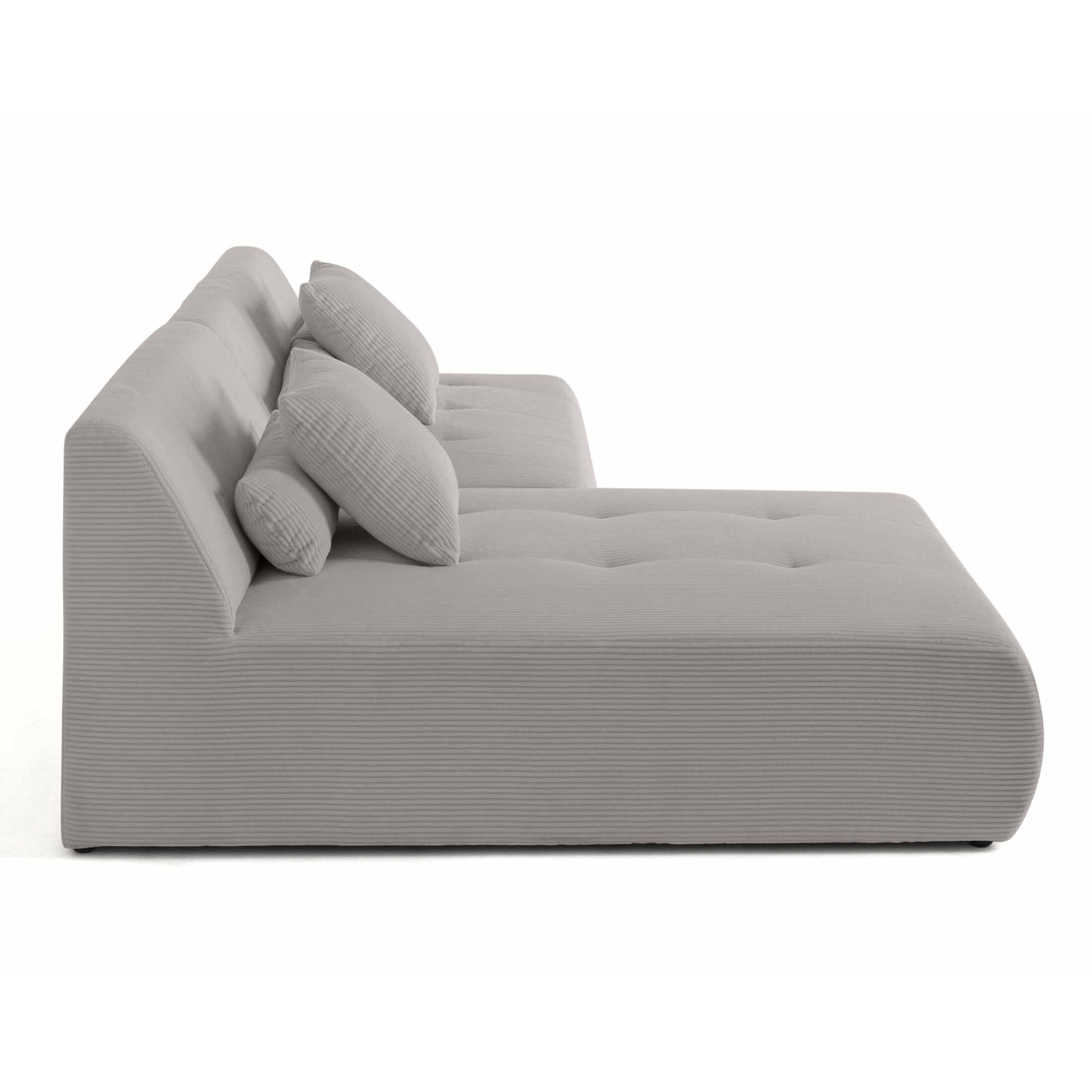 Onyx - canapé modulable d'angle réversible 4 places - en velours côtelé - Gris clair
