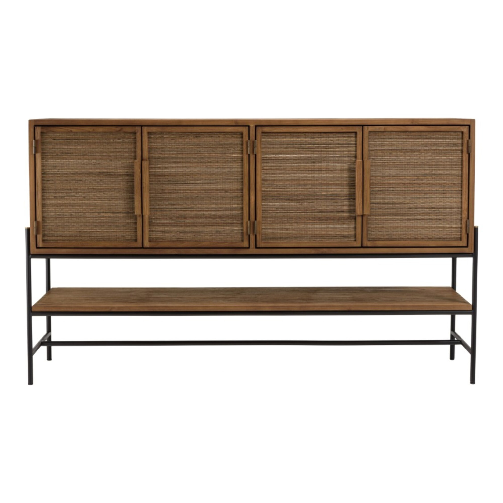 SIXTINE - Buffet 4 portes en bois de teck recyclé