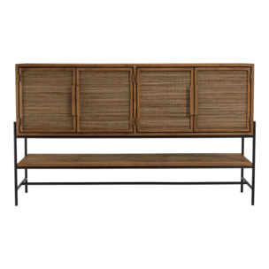 SIXTINE - Buffet 4 portes en bois de teck recyclé