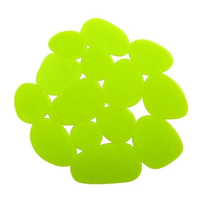 Lot de 4 Tapis antiderapants de douche ou baignoire PVC GALETS 12x13cm Vert Anis MSV