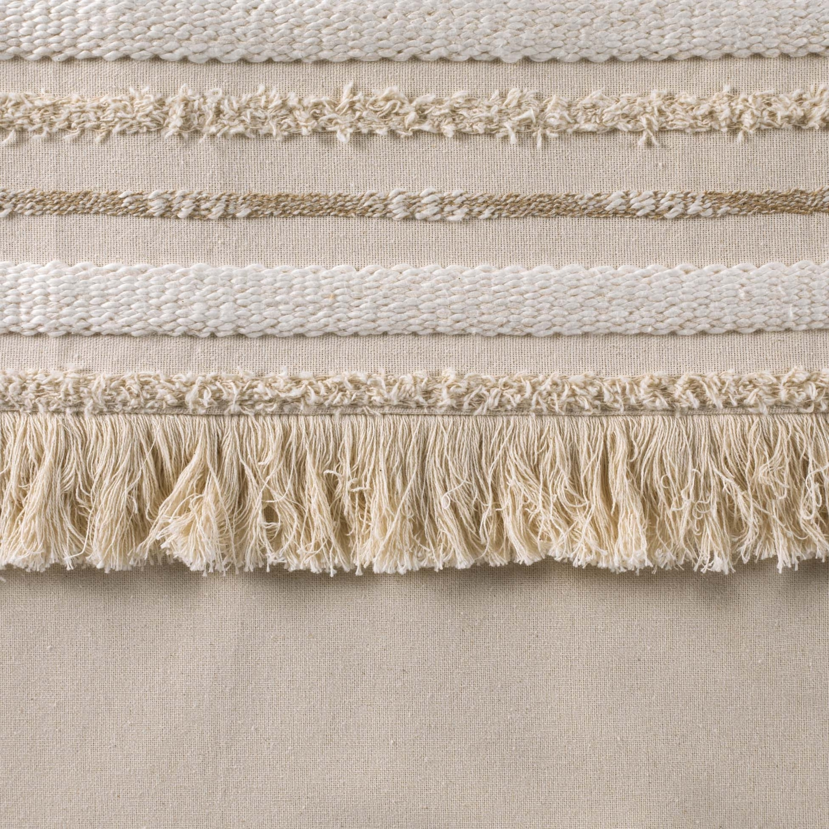 Rideau au top tissé et frangé - Naturel
