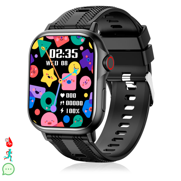Smartwatch B05 con llamadas BT, notificaciones push. Monitor deportivo y de salud. Corona multifunción.