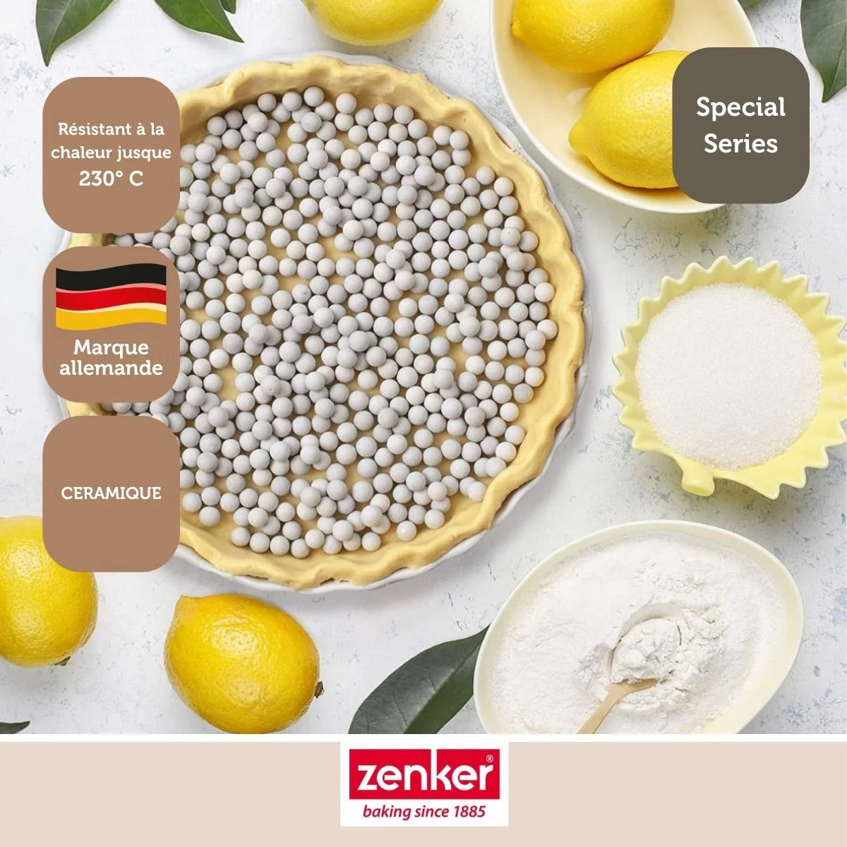 Billes de cuisson pour pâte sablée, pot de 600 grammes Zenker Smart Pastry