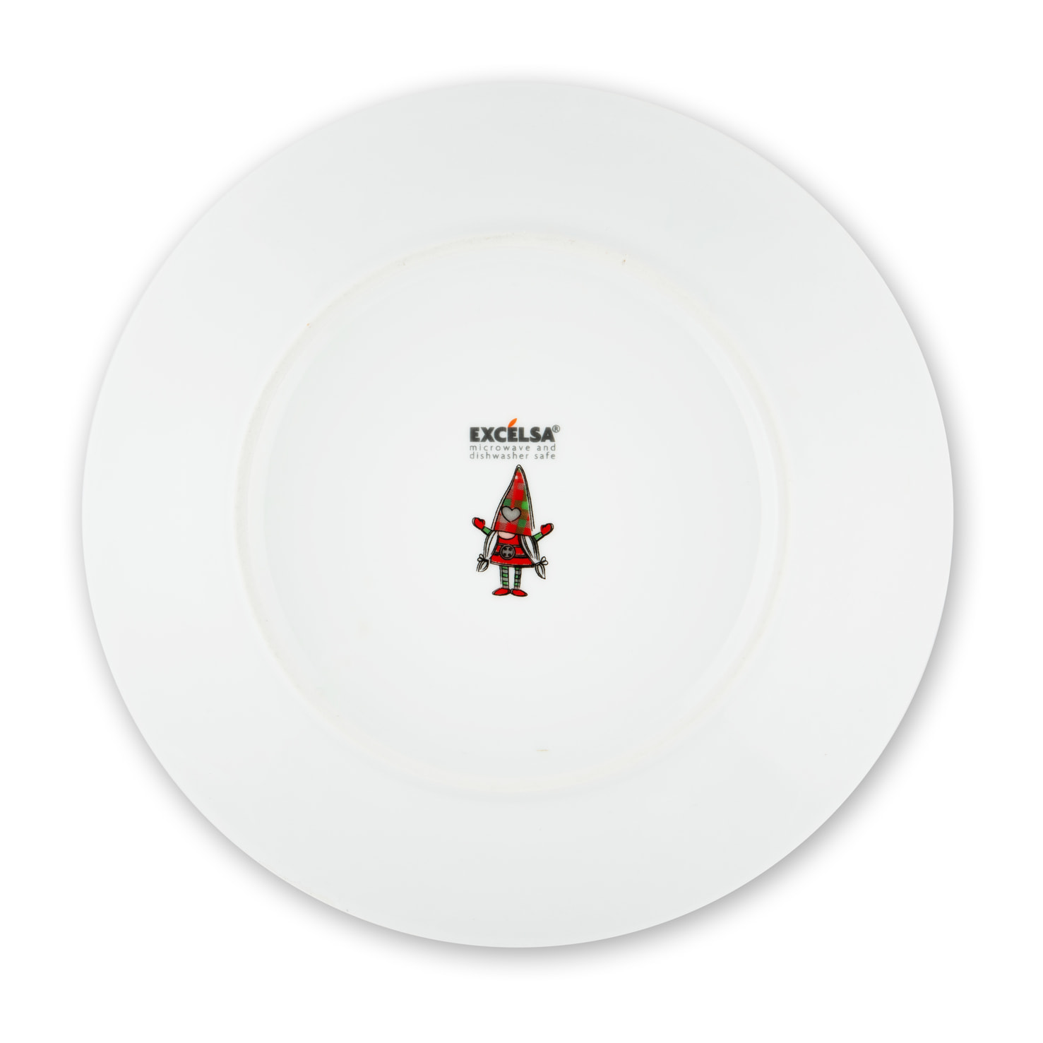 Service de table 18 pièces Excelsa - Tartan Gnome, porcelaine blanche