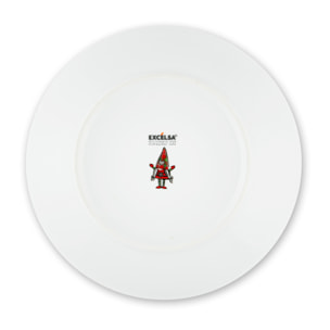 Service de table 18 pièces Excelsa - Tartan Gnome, porcelaine blanche