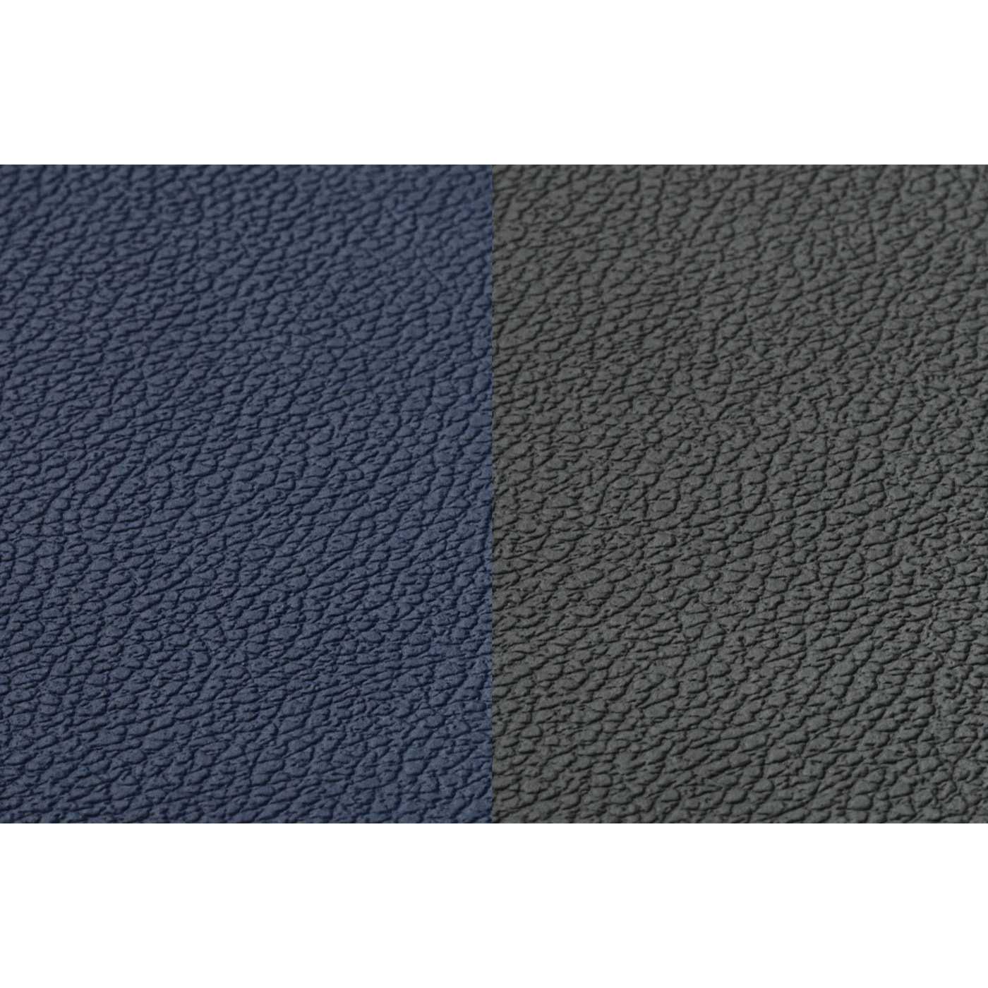 Set de table rectangovale réversible - 6 pièces - Cuir recyclé bleu nuit et gris anthracite