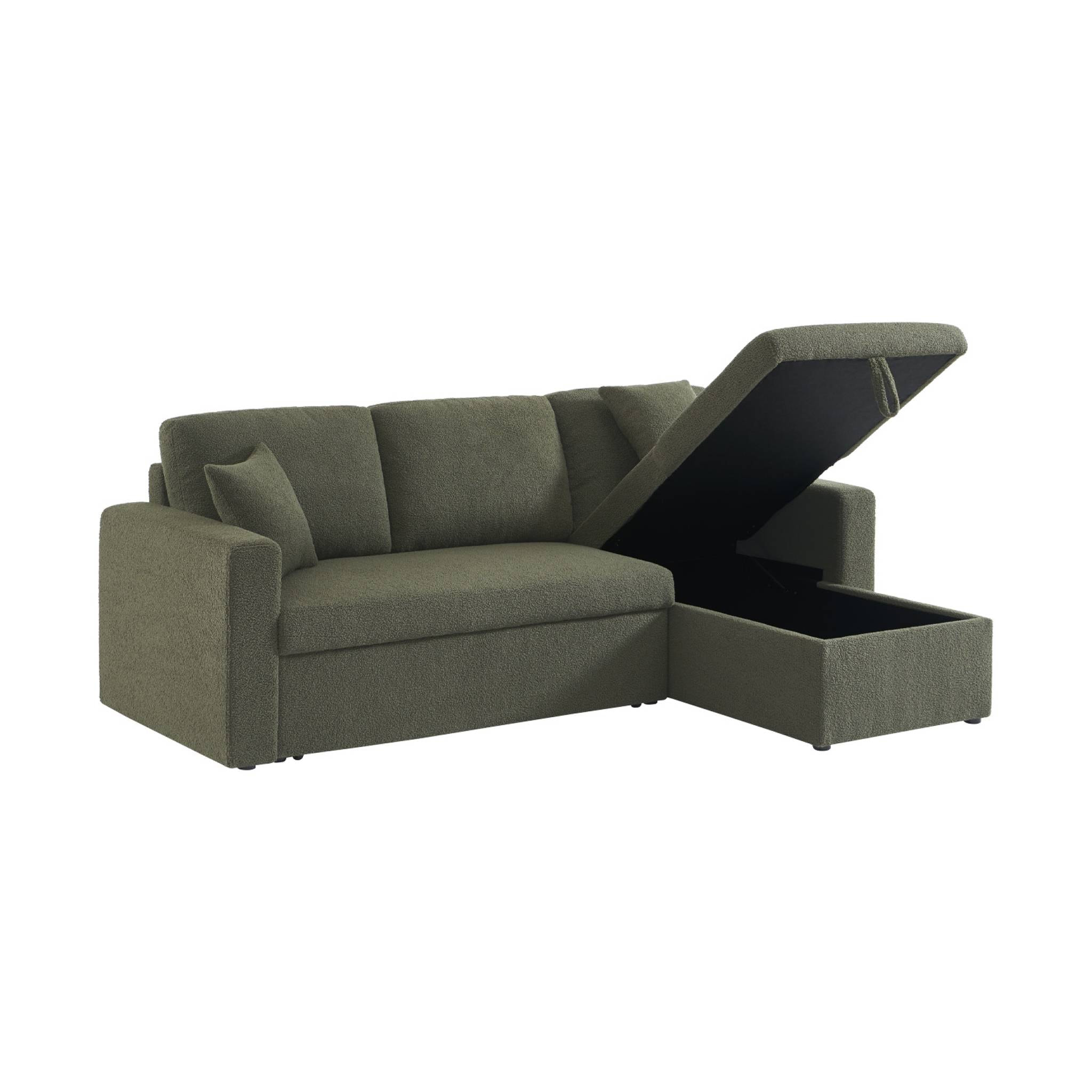 Canapé convertible réversible 3 places bouclette IDA BOUCLETTE