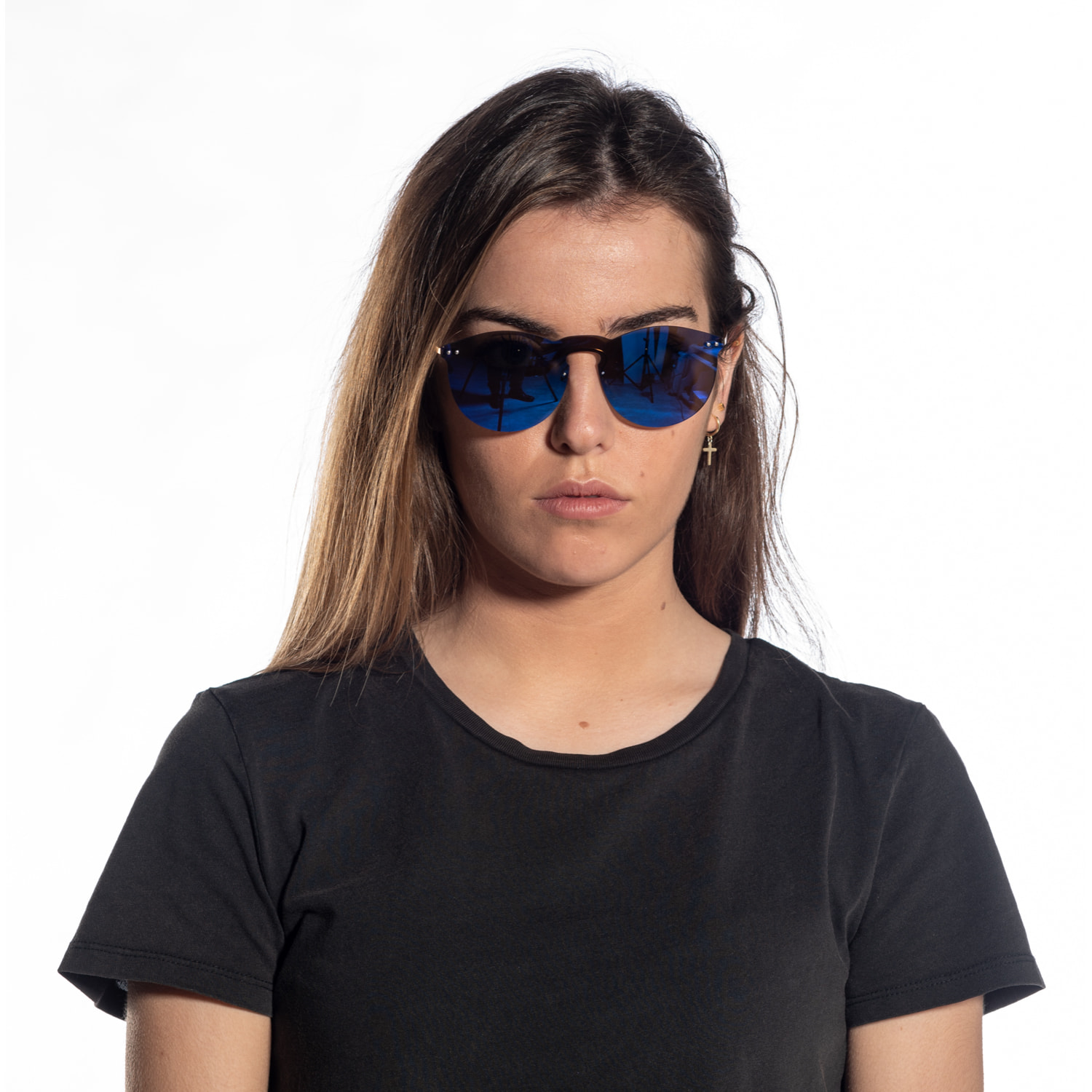 Gafas de sol OCEAN BERLIN - Plana espacial azul oscuro con patillas metálicas doradas
