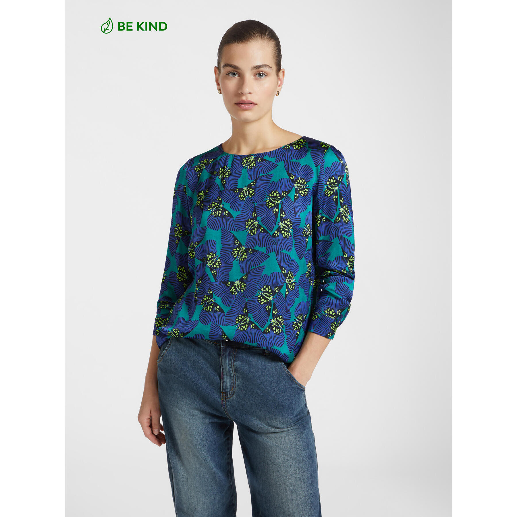 Elena Mirò - Blusa stampata - Blu