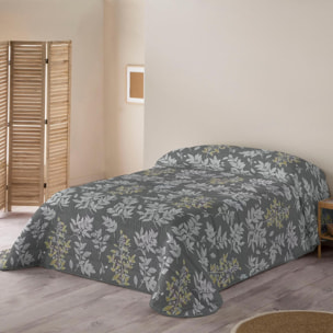 ICEHOME - Edredón Nórdico Estampado - 100% Poliéster Microfibra - 300 gr/m² con Tacto Pluma - Hojas Gris