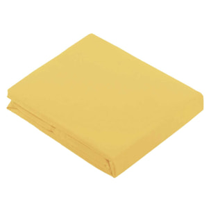 Drap Plat Uni en 100 % Coton - Jaune