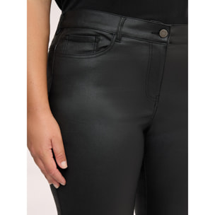 Fiorella Rubino - Pantalones skinny efecto engomado - Negro
