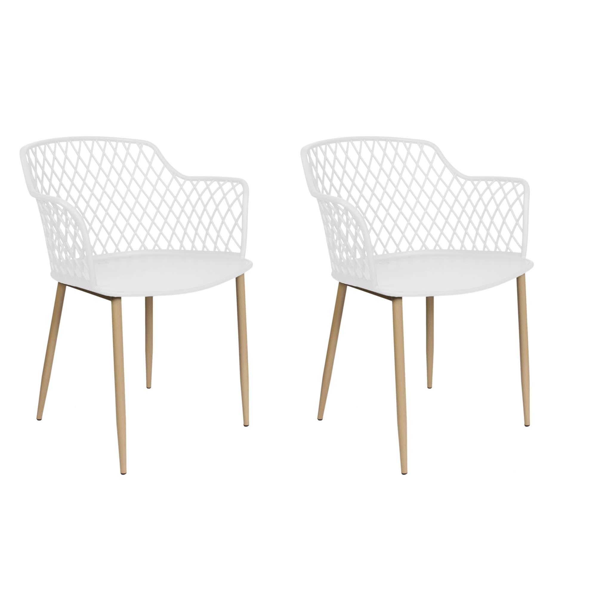 Fauteuil Malaga Blanc - Lot De 2