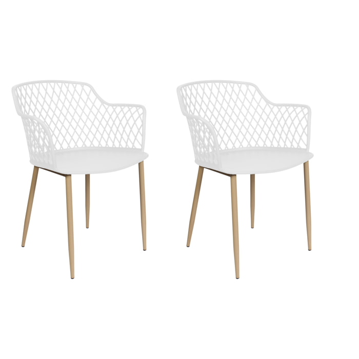 Fauteuil Malaga Blanc - Lot De 2