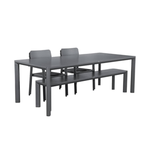 Table de jardin aluminium + 4 assises + 1 banc SAVANNAH + SACRAMENTO + MADISON