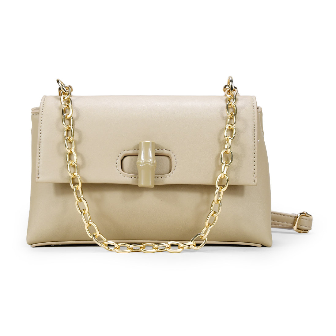 Bolso bandolera beige con solapa