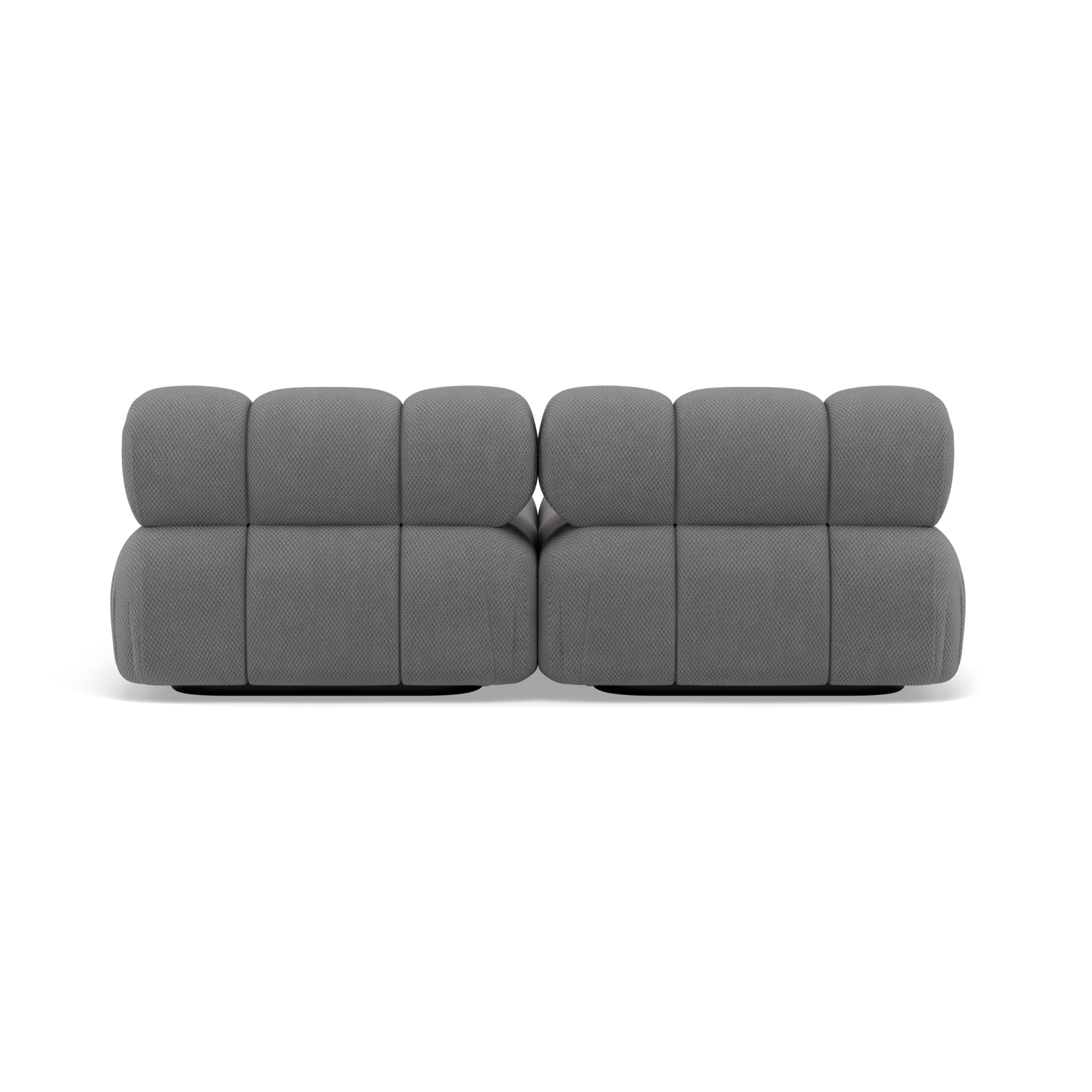Ruby - canapé droit 4 places avec double méridienne - assise profonde - en velours texturé - Gris