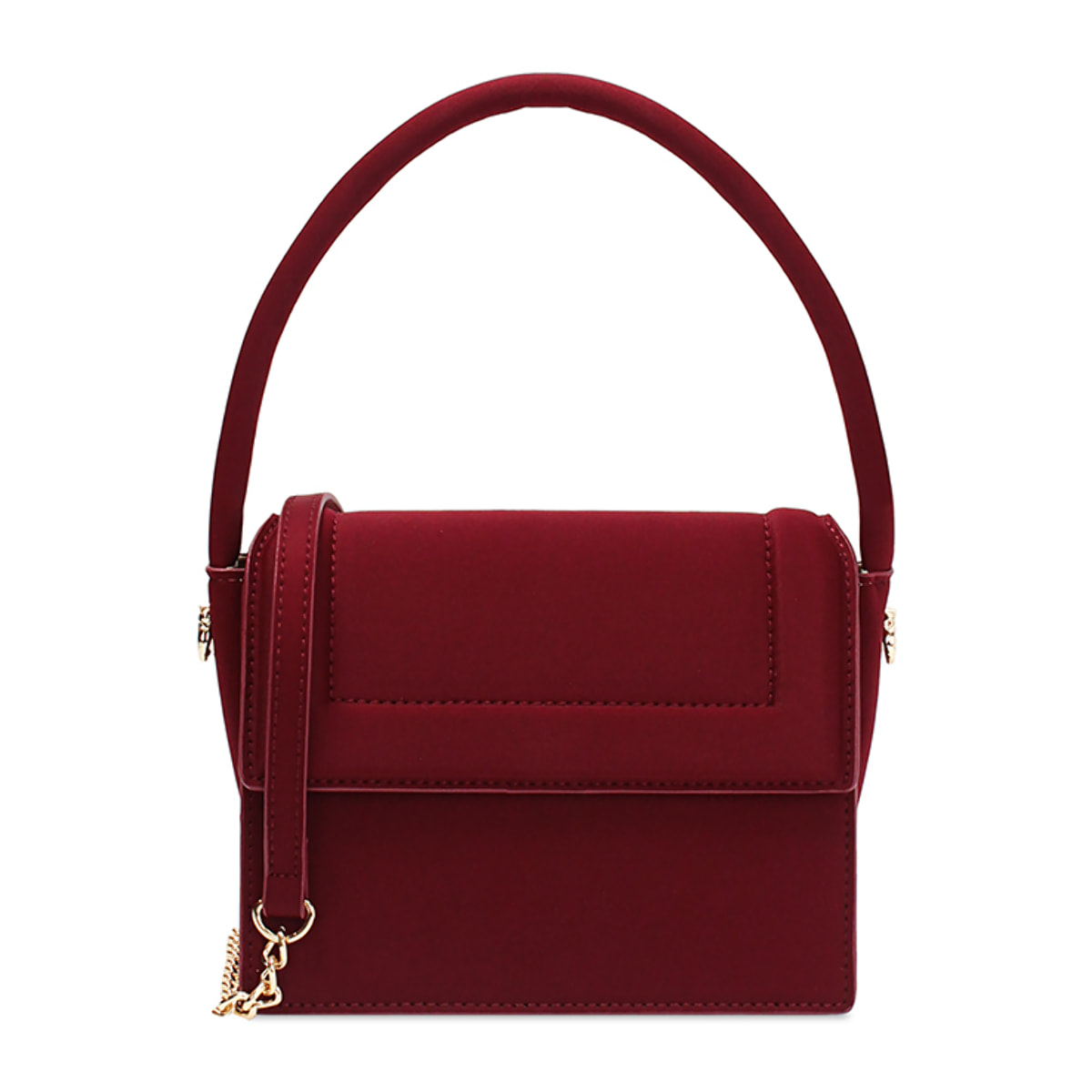 Mini bag donna bordeaux in tessuto