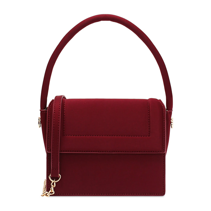 Mini bag donna bordeaux in tessuto