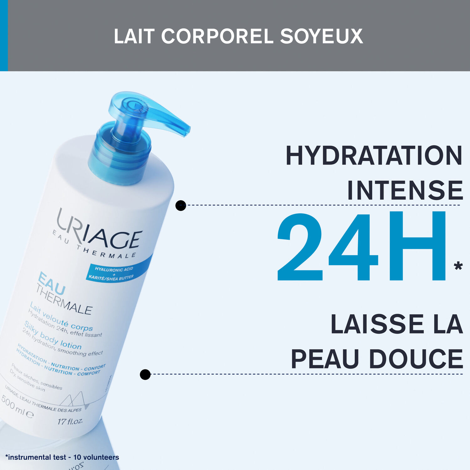 Eau Thermale - Lait Velouté Corps - Hydratation 24H, Effet Lissant
