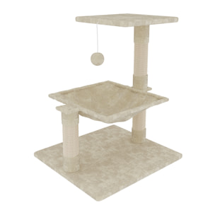 Albero Per Gatto con Graffiatoio Cuccia Giocattolo Gatti Parco Giochi Tiragraffi in Sisal Naturale 70 x 50 x 36 Cm