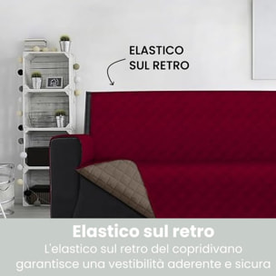 INTRECCI Copridivano 2 Posti, Copridivano con Braccioli, Antimacchina, Elasticizzato, Telo Copridivano, Double Face, Impermeabile, Protegge da Macchie e Sporco, Facile da Lavare.