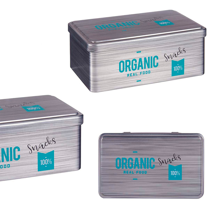 BOTE HOJALATA REGTANGULAR ORGANIC SNACKS
