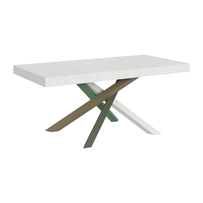 Table extensible 90x180/284 cm Volantis Frêne Blanc cadre 4/A