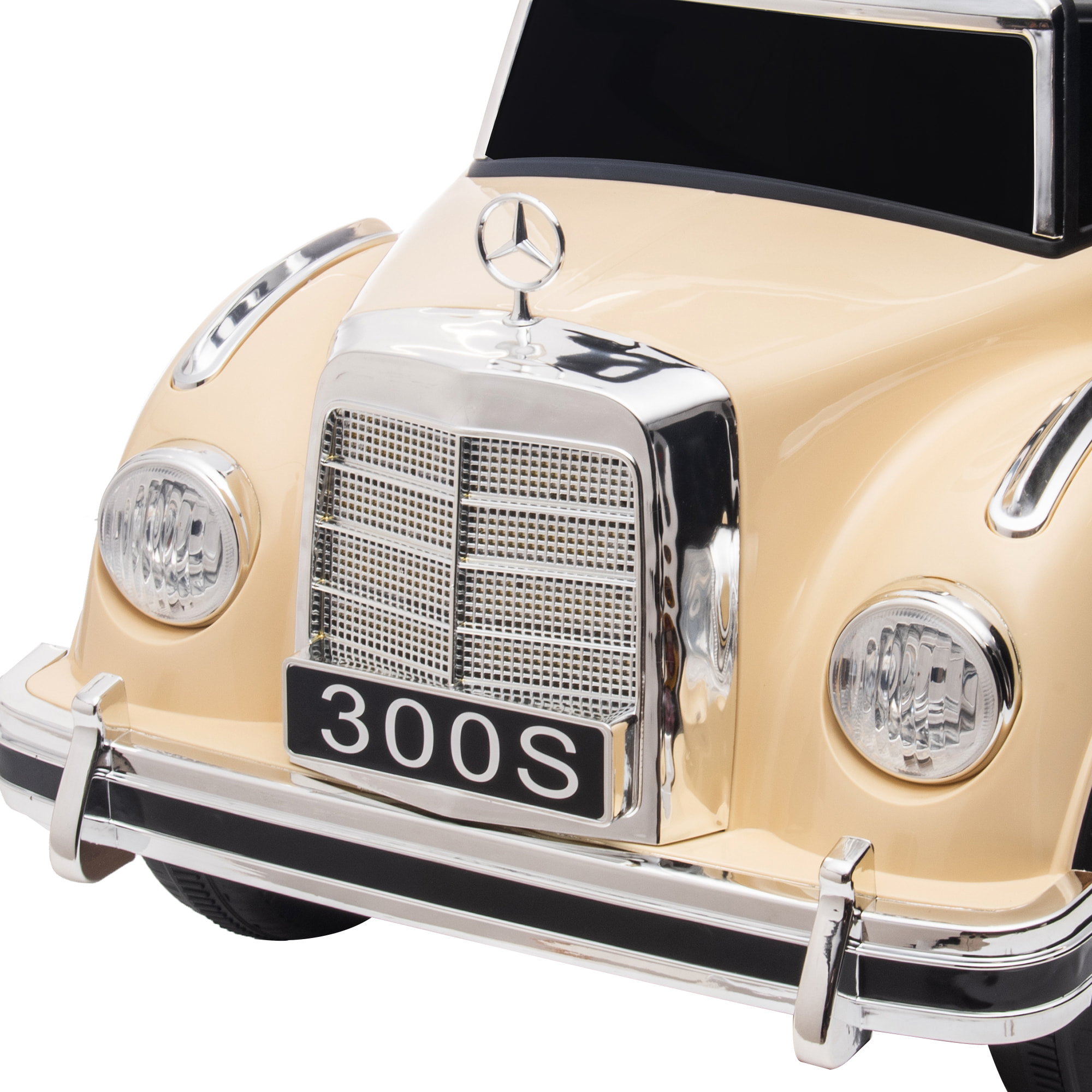 Porteur enfant voiture licence Mercedes-Benz 300S coffre butée arrière anti-basculement beige