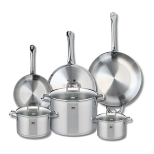 Ensemble de 3 Poêles de cuisson 24, 28 et 32 cm et 3 faitouts 16, 20 et 26 cm Elo Profi Citrin
