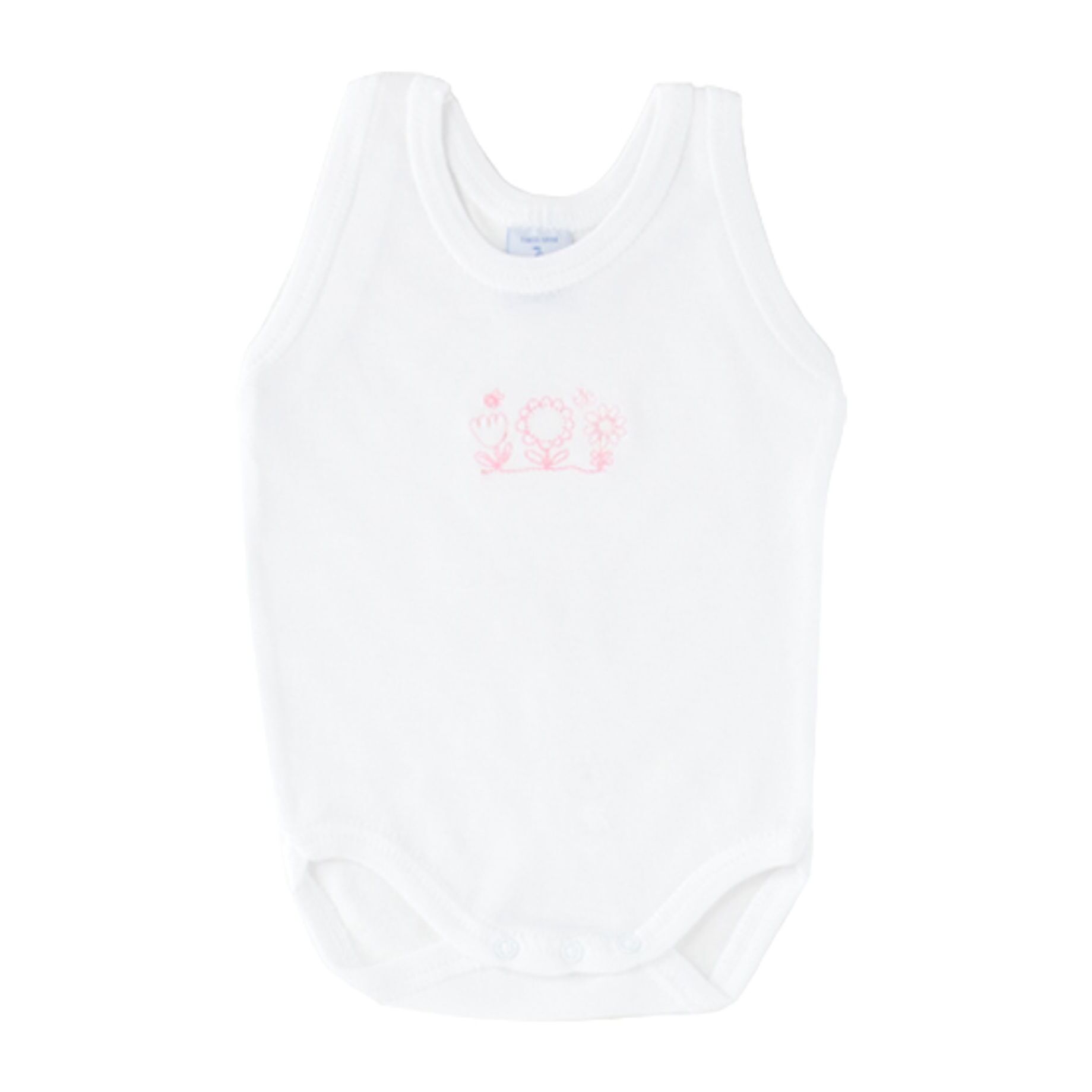 Body Tirante Sport Bordado 1X1 Blanco Talla 1