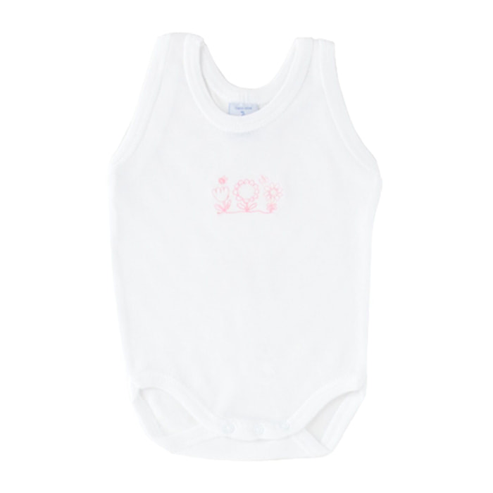Body Tirante Sport Bordado 1X1 Blanco Talla 1