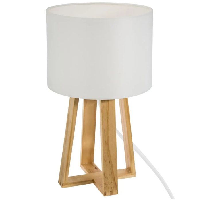 Lampe "Molu" bois blanc H35cm