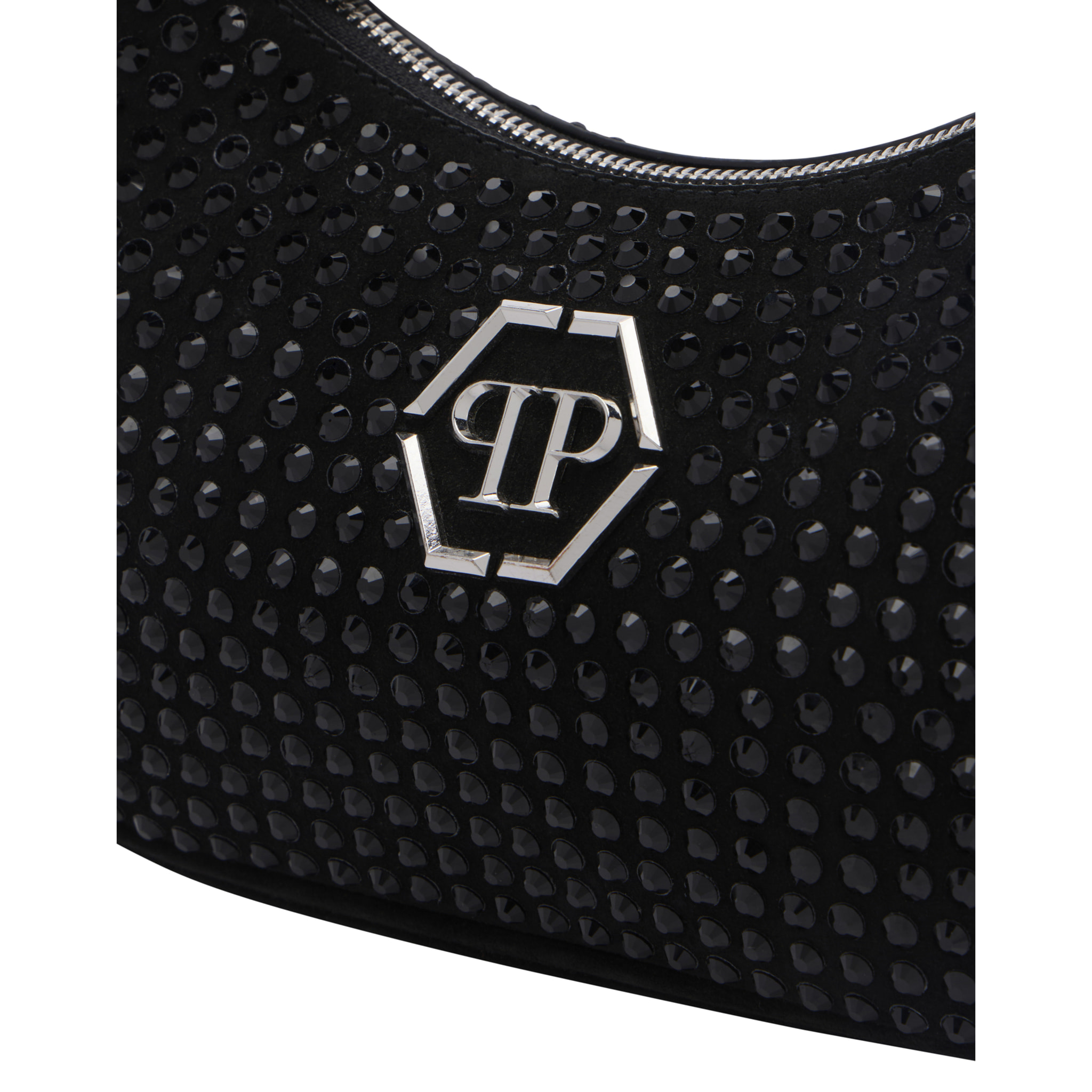 PHILIPP PLEIN Suede Shoulder Bag All-Over Strass