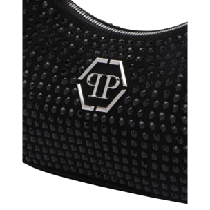 PHILIPP PLEIN Suede Shoulder Bag All-Over Strass