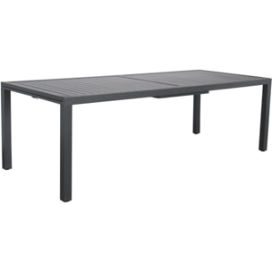 Table de jardin extensible en métal "Salou" - 240/300 x 100 x 75 cm - Gris