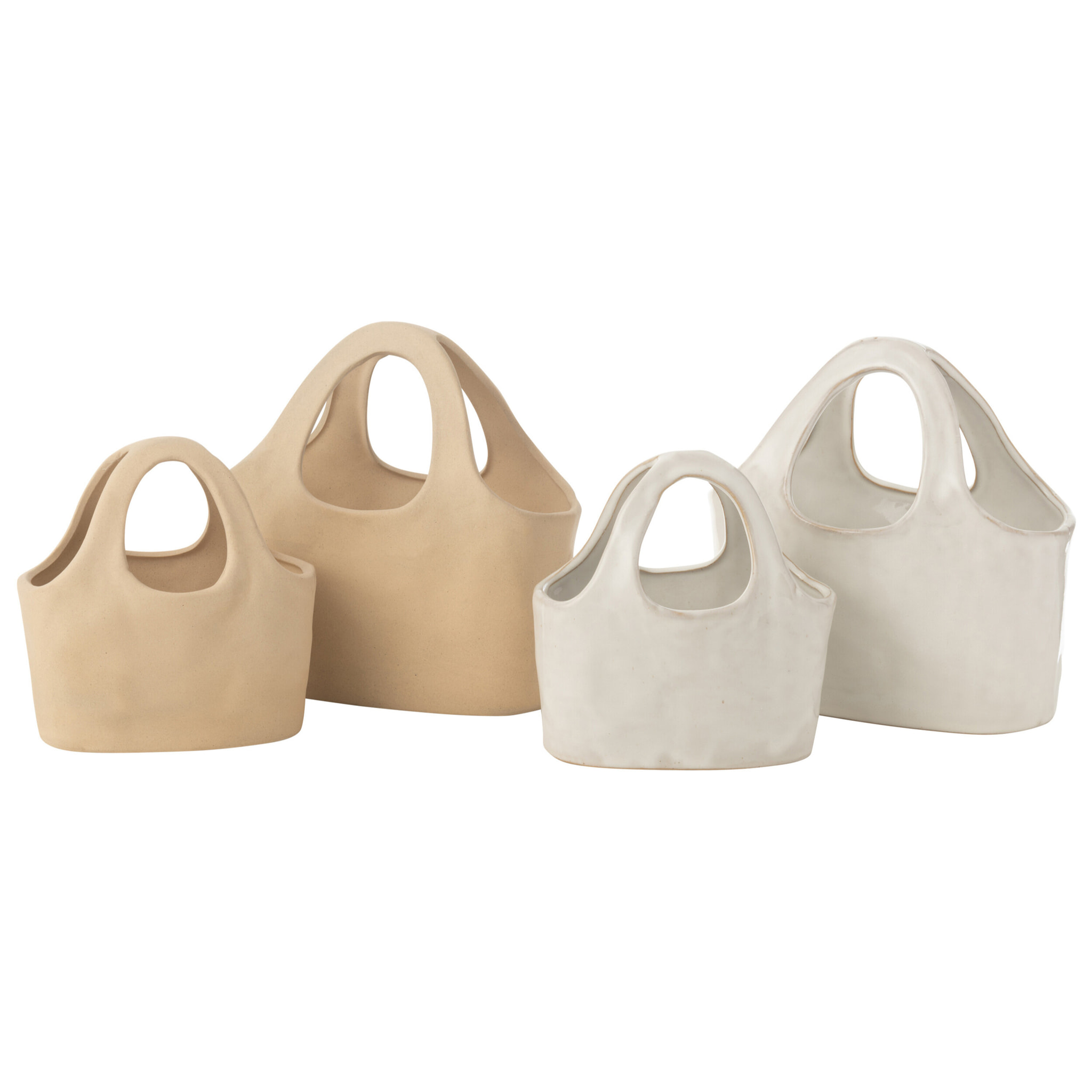 J-Line sac - porcelaine - blanc/beige - large - 2 pcs