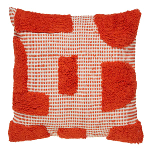 Coussin "Poppy" coton tufté orange 50x50cm