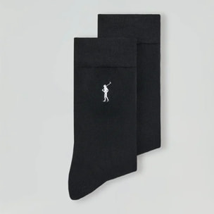 Pack hombre de dos pares de calcetines negros con logo Rigby Go
